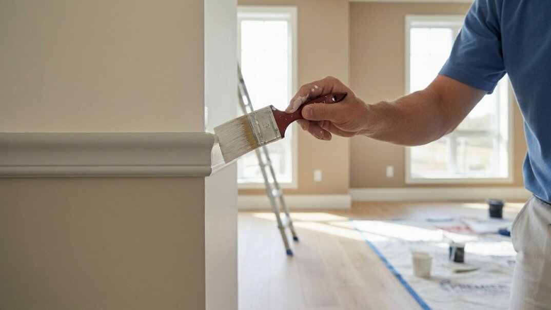 Professional painter at work